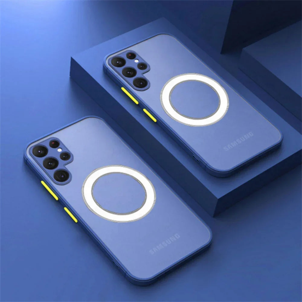 Suitable for Samsung S25 S24 S23 S22 Magnetic Mobile Phone Cases A52 A53 A73 Matte Anti-fall Protective Samsung S25 Ultra Case