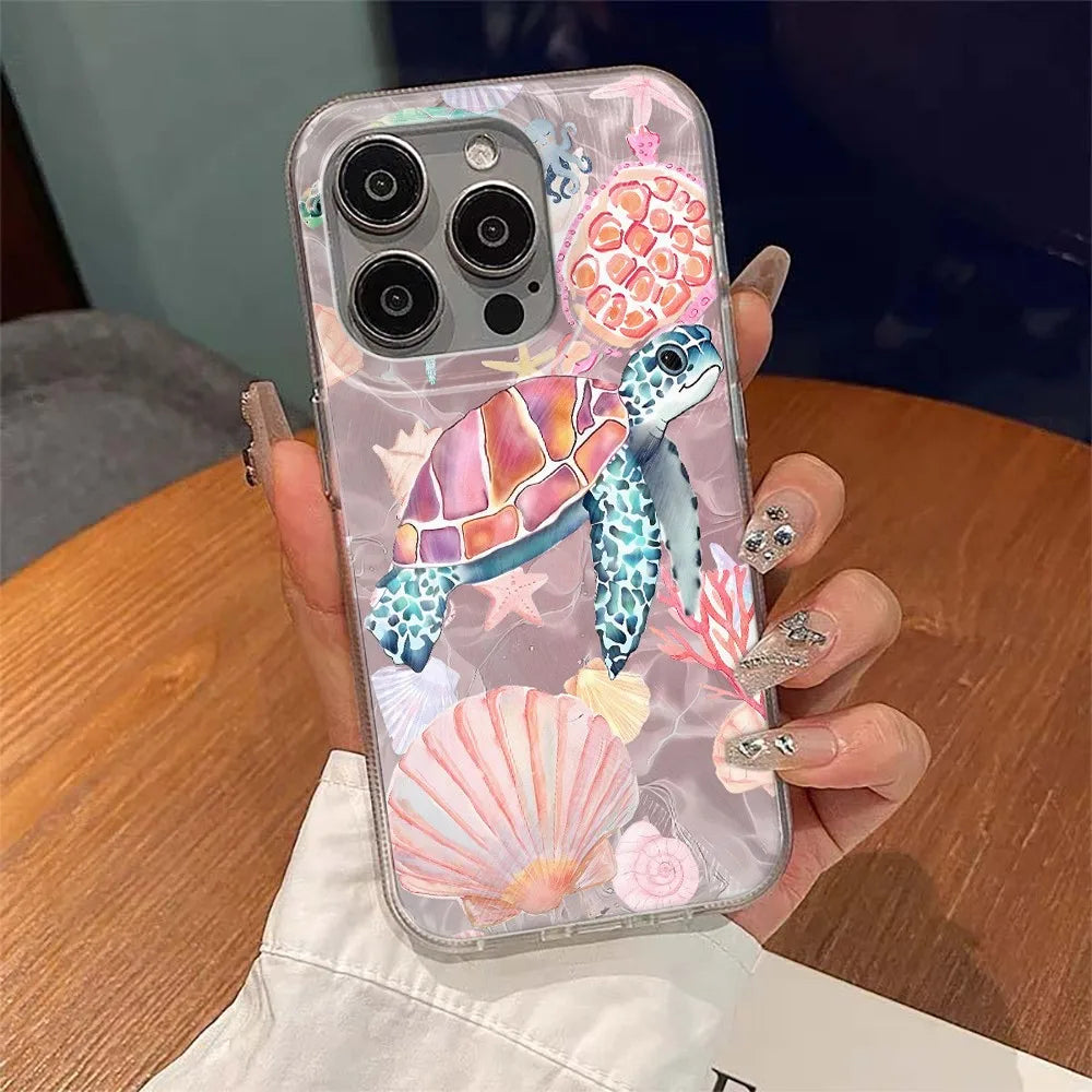 Colorful Painted Sea Turtle Phone Case for Samsung Galaxy A17 A56 A36 A26 A73 A72 A55 A54 A53 A52 A34 A33 A32 A23 A14 A13 4G 5G