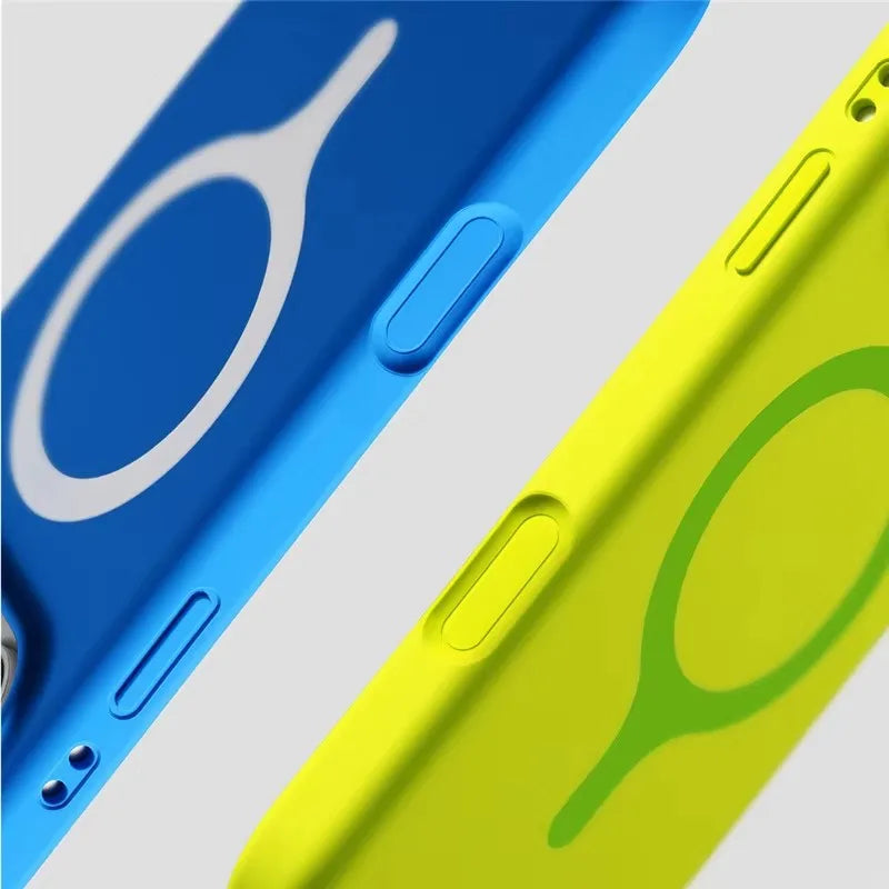 Dopamine Neon Color Matte Original Liquid Silicone Case For iPhone 17Pro Max 16 17 17Pro Magnetic For Magsafe Shockproof Cover