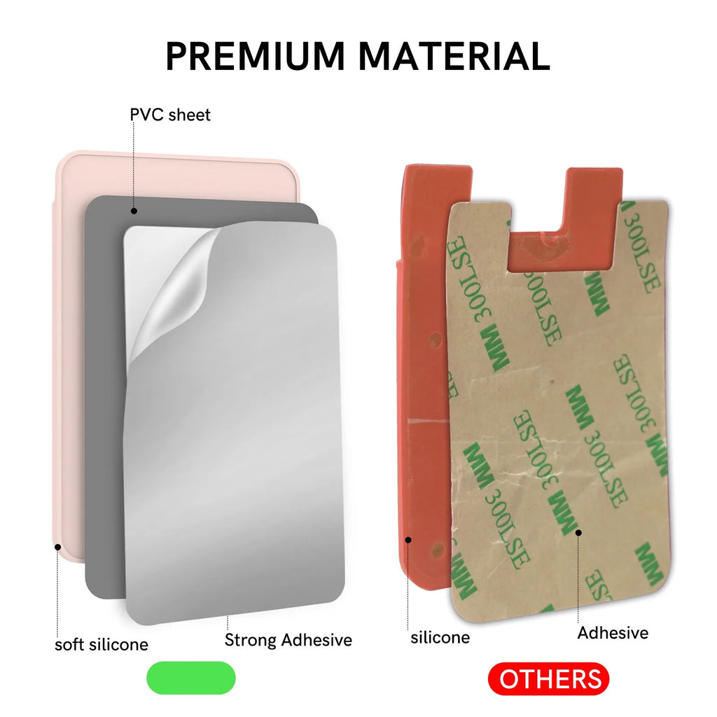 For IPhone Apple Huawei Samsung Phone Card Case Silicone Adhesive Back Sticker Convenient Storage Of Card Case