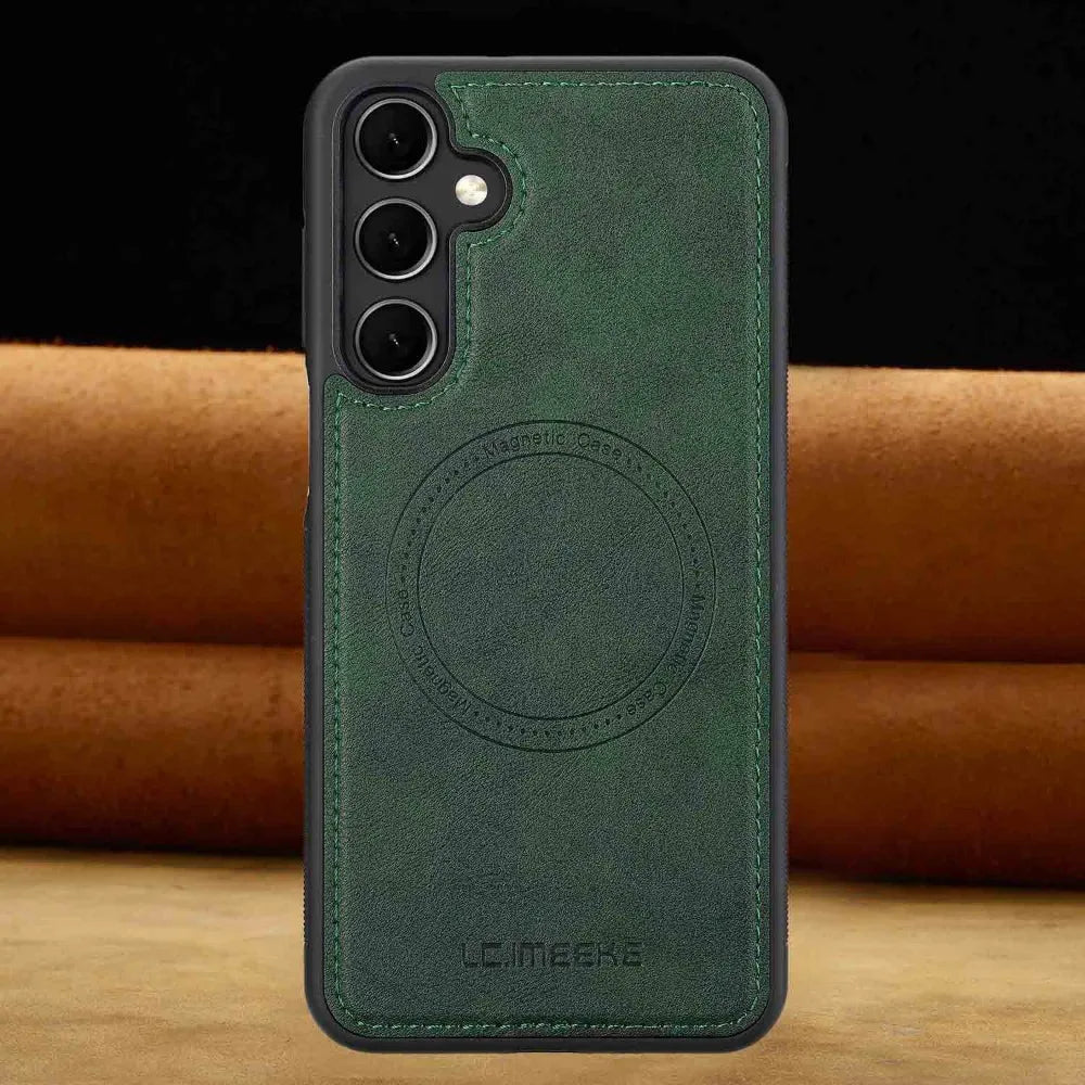 Magnetic Leather Phone Case for Samsung Galaxy S26 S25 S24 S23 S22 S21 Plus Ultra A55 A56 A54 A36 A35 A16 5G Mag-safe Soft Cover