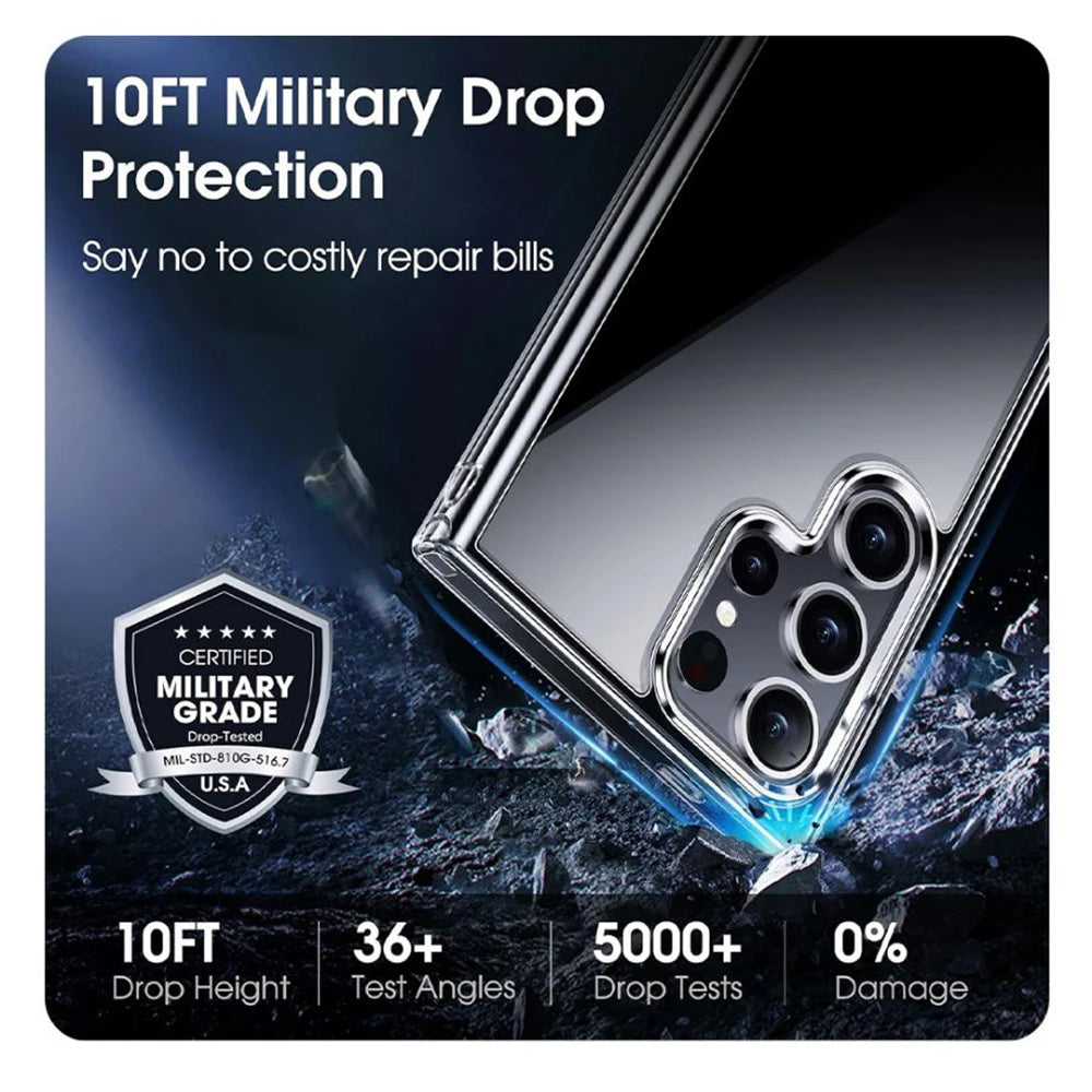 Invisible Airbag Shockproof Case For Samsung Galaxy S25 Ultra Plus S25+ Hybrid Hard Cover For S25Ultra S25Plus Clear Soft Shell