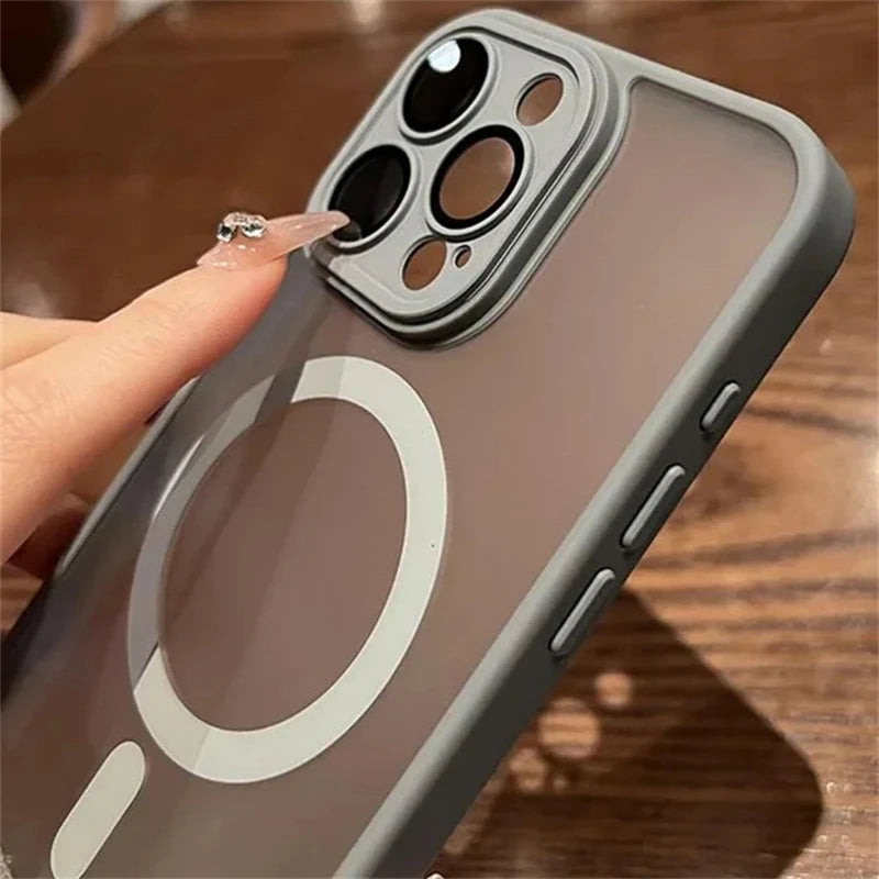 Magnetic for Magsafe Case For iPhone 17 16 15 14 13 12 Pro Max 11 Lens Protector Phone Cases For iPhone Air 15 16 Plus Cover