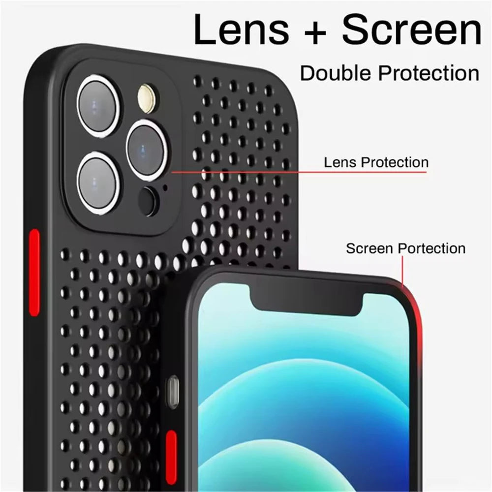 Cooling Breathable Soft Silicone Case For iPhone 17 Air 16 16E 15 14 Plus 13 12 Mini 11 Pro Max XS Max X XR Bumper Back Cover