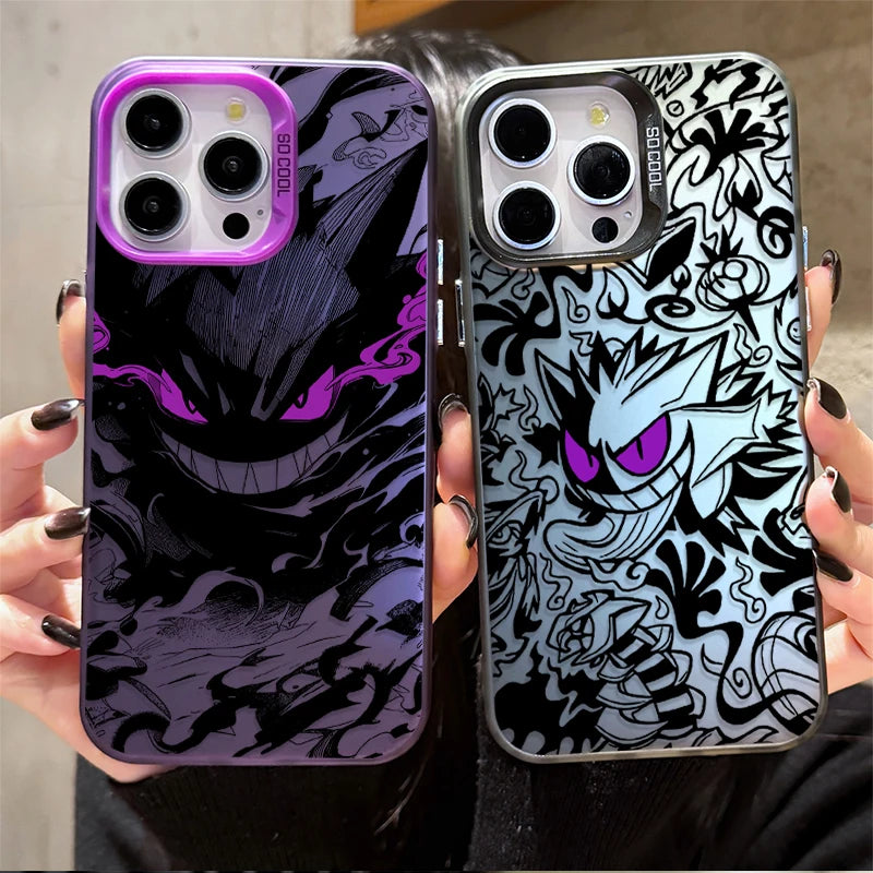 Prank Gengar P-Pokemon Plating Phone Case for iPhone 17 16 15 14 13 12 11 Pro Max Plus 17 Air 16E X XR XS Max Shockproof Cover