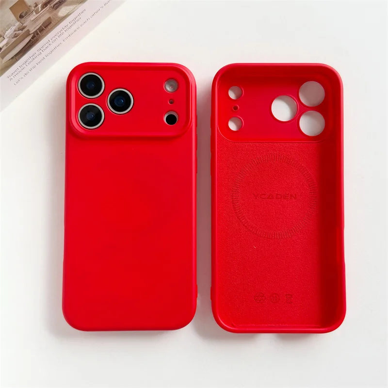 Luxury Liquid Silicone Magnetic Phone Case For iphone 17 Air Pro Max For Magsafe Shockproof Candy Color Soft TPU Back Cover