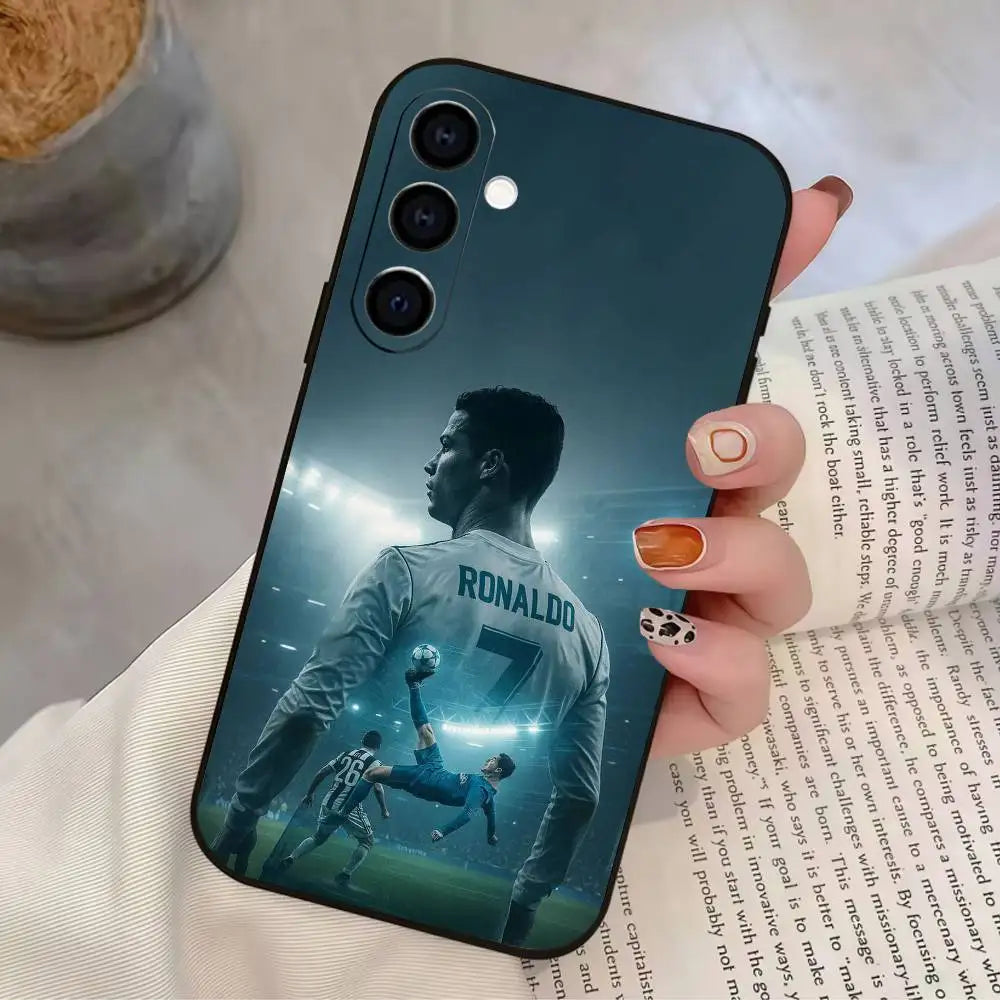 Football R-Ronaldo Phone Case For Samsung Galaxy A73,A72,A71,A70,A53,A52,A51,Others Soft Black Cover