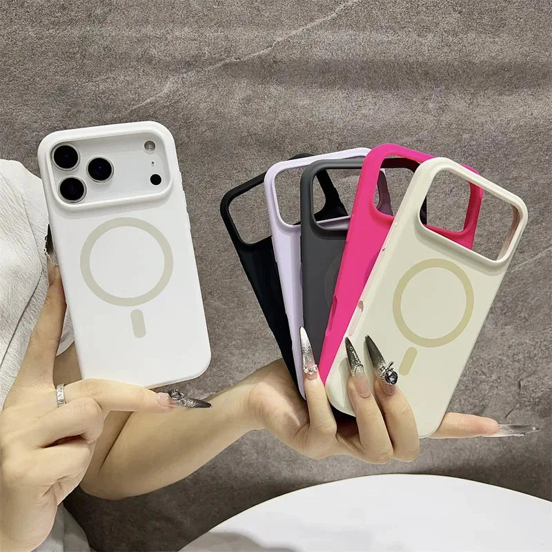 Luxury Official Original Silicone For Magsafe Magnetic Phone Case For iPhone 17 16 15 14 13 Pro Max Liquid Shockproof Soft Cover