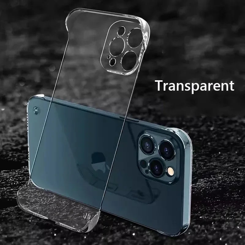 Frameless Slim Matte Hard Back Cover Case For iPhone 15 16 17 Pro Max Air 16E 14Pro Plus 14 13 12 Pro Max 15Pro ShockProof Coque