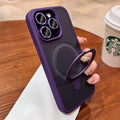 Matte Ring Holder Glass Lens Case For iPhone 15 17 16 14 13 12 11 Pro Max Plus Air For Magsafe Wireless Magnetic Bumper Cover