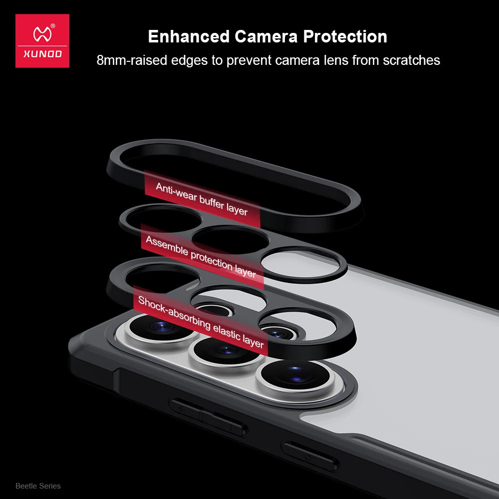 Xundd For Samsung Galaxy S26 Ultra / S26 Plus S26 Case ,Transparent TPU & Acrylic Back with Airbag Anti-Drop & Camera Protection
