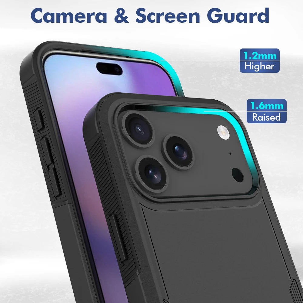 New TPU/PC Case for iPhone 17 Pro Max Air 17e - Military Grade Shockproof Phone Cover Hybrid Armor Dual Layer Protection Shell