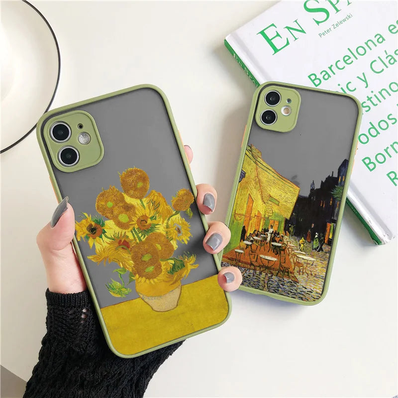 For Coque iphone 17 16 15 14 11 12 13 Pro Max Mini X XR XS 16 Plus Phone Cases Art Van Gogh Oil Painting Soft Shockproof Covers
