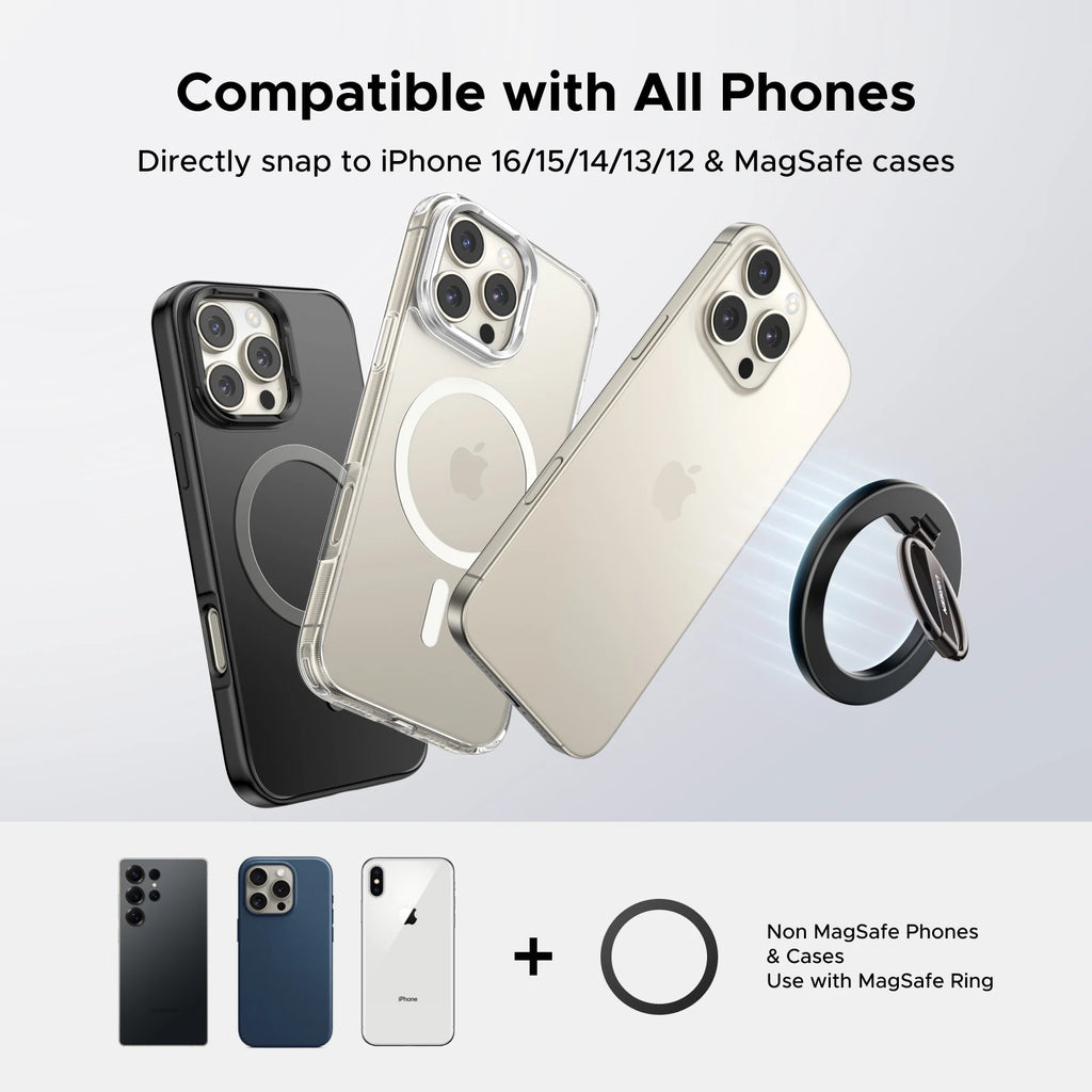 UGREEN Magnetic Phone Ring Holder Aluminum 360°Rotation Phone Stand For Strong Magsafe iPhone 15 14 13 Pro Xiaomi Samsung Huawei
