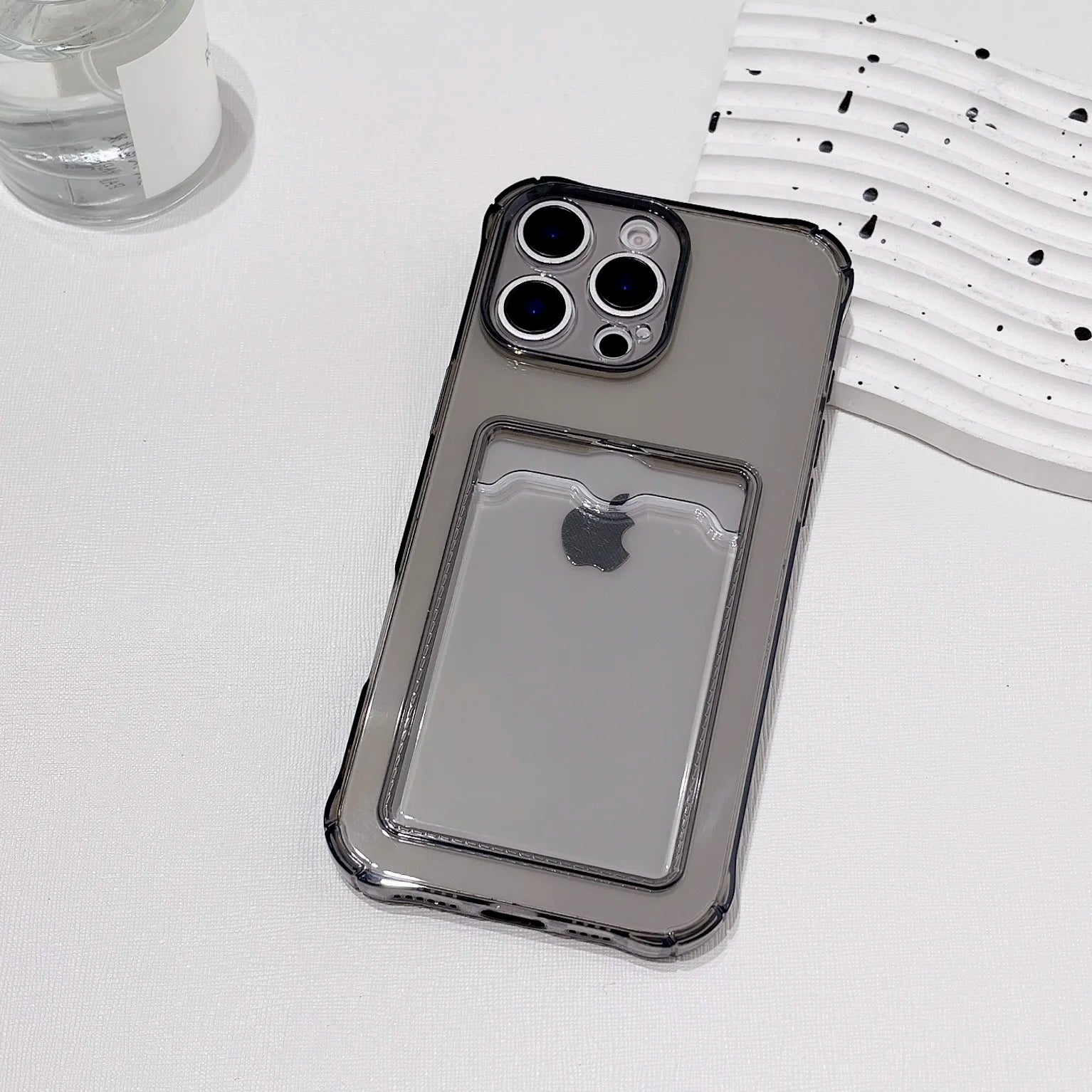 Shockproof Card Slot Pocket Phone Case For iPhone 17 16 15 14 13 12 11 Pro Xs Max 6 7 8 Plus Air 17e 16e XR Clear Wallet Cover