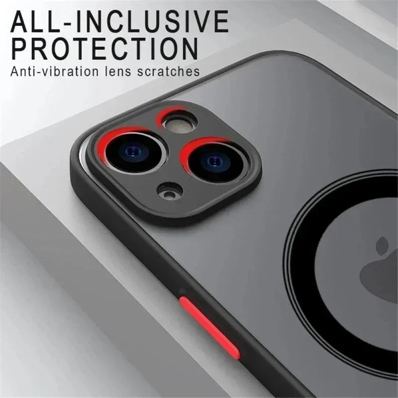 Hard Matte Case For iPhone 17 Air 16 16e 15 14 13 Mini 12 11 Pro Max Plus Phone Magsafe Magnetic ireless Charge Cover funda Capa