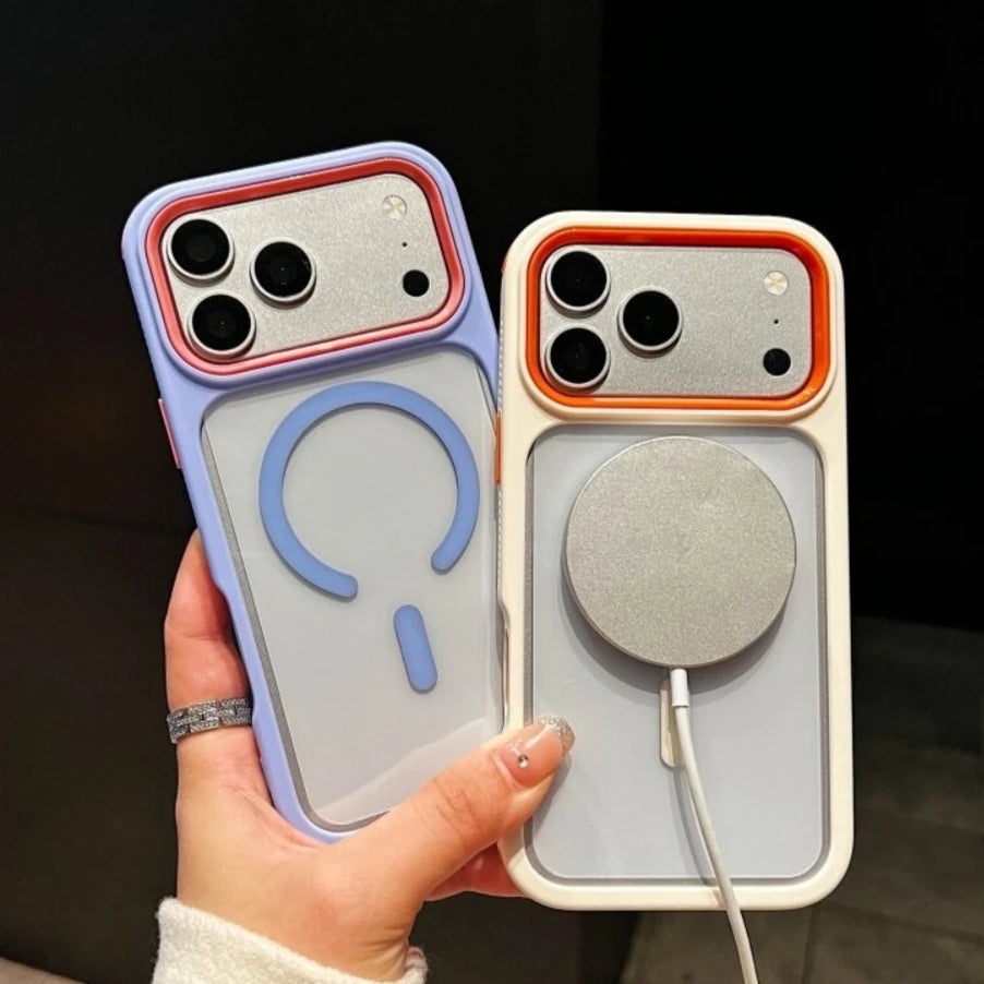 Luxury PC TPU Magnetic 3in1 for Magsafe Phone Case for iPhone 17 16 15 14 Plus 13 12 11 Pro Max 17Pro Transparent Armor Cover