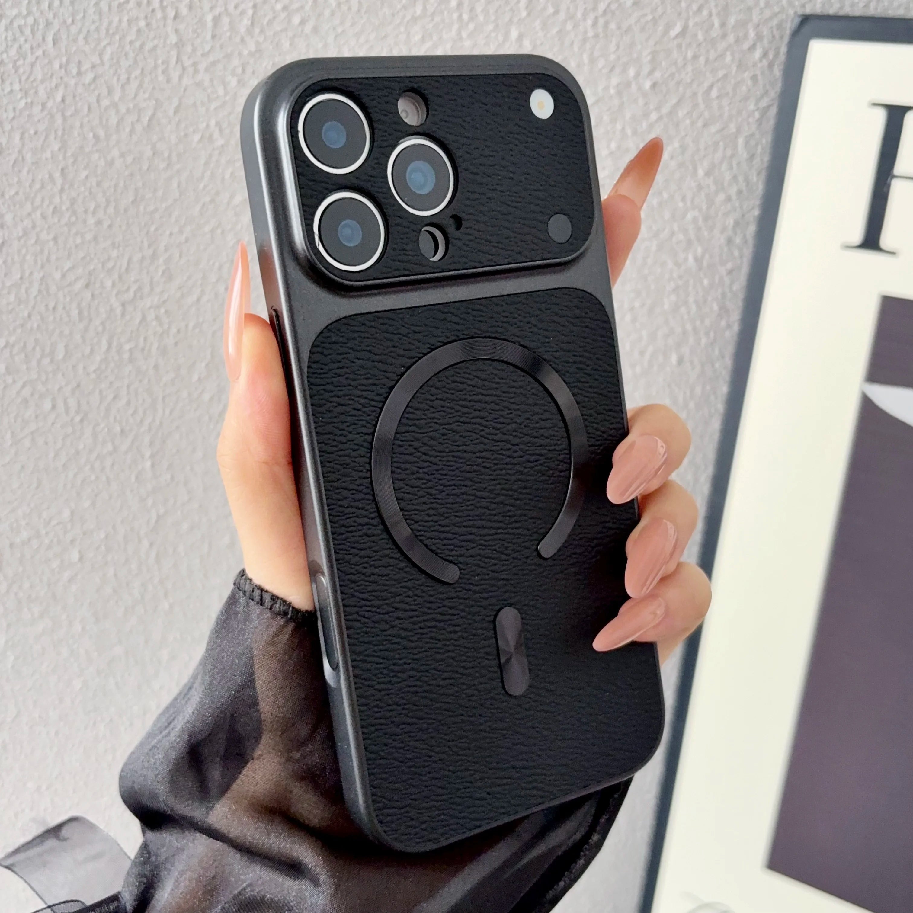 Luxury Official PU Leather Magnetic Phone Case For iPhone 15 14 11 12 13 16 17 Pro Max Plus For Magsafe Shockproof Matte Cover