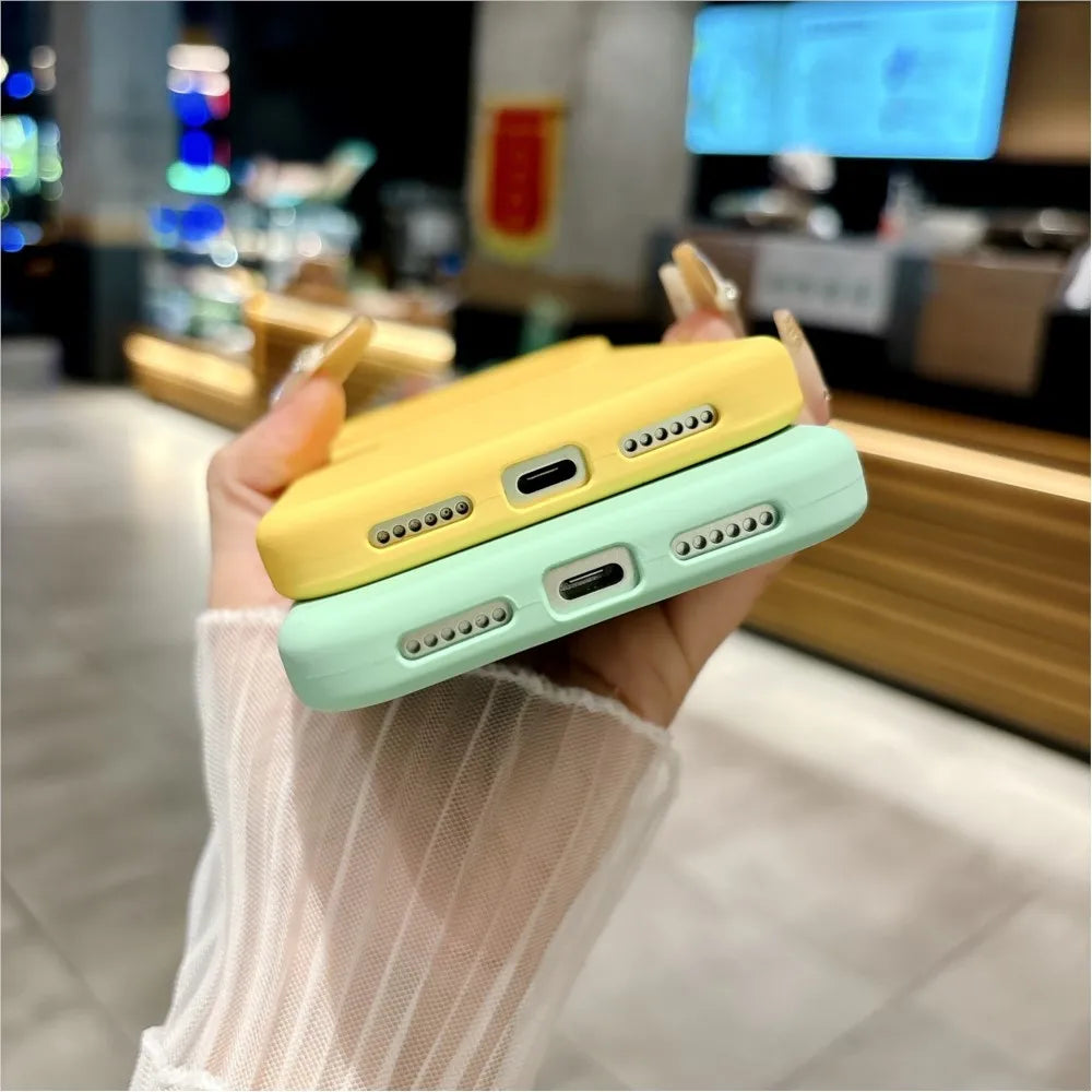 Bright Fluorescent Liquid Silicone Phone Case For iPhone 17 Air 17Pro 17ProMax Silicone Button Protection Matte Solid Soft Cover