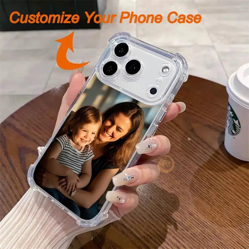 DIY Shockproof Soft Case Customised Parenting photo For iPhone 17 16 15 14 13 12 11 Pro Xs Max 16e XR Plus TPU back cover