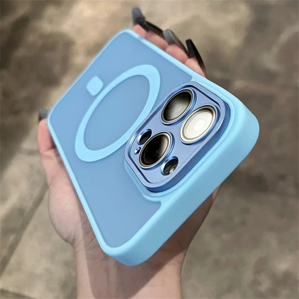 Matte for Magsafe Magnetic Phone Case for iPhone 17 16 13 15 11 Pro Max 12 14 Plus Wireless Charge Camera Protector Bumper Cover