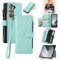 Zipper Wallet Flip Leather Phone Case For Samsung Galaxy Z Fold 7 6 5 4 S26 Ultra S25 FE S24 Plus S23 S22 S21 Multi Card Cover