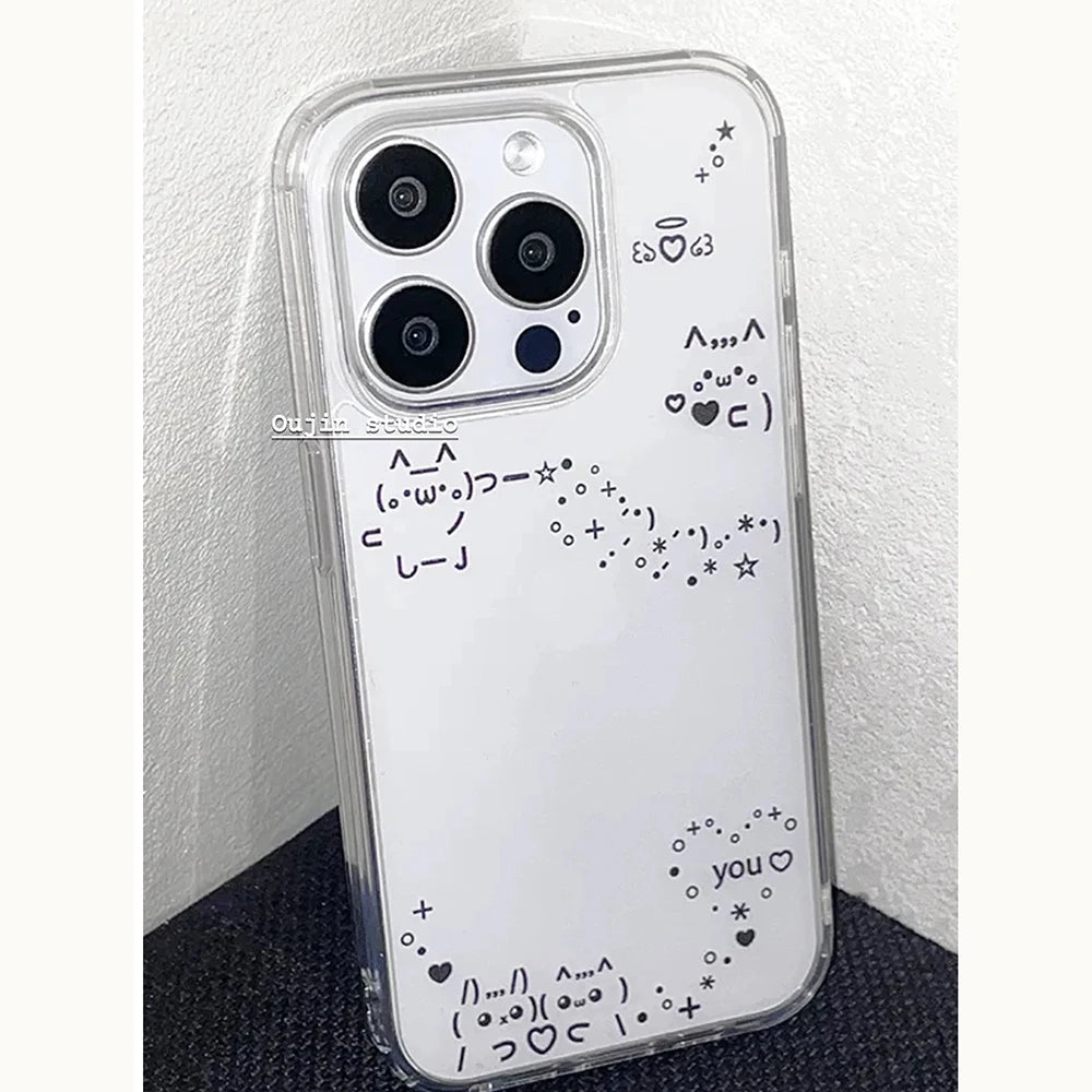 Ins Korean Line Pattern Y2K Phone Case For iPhone 17 16e 16 15 14 13 12 11 Mini Air Pro Max X XR XSMax 7 8 Plus Soft Back Cover
