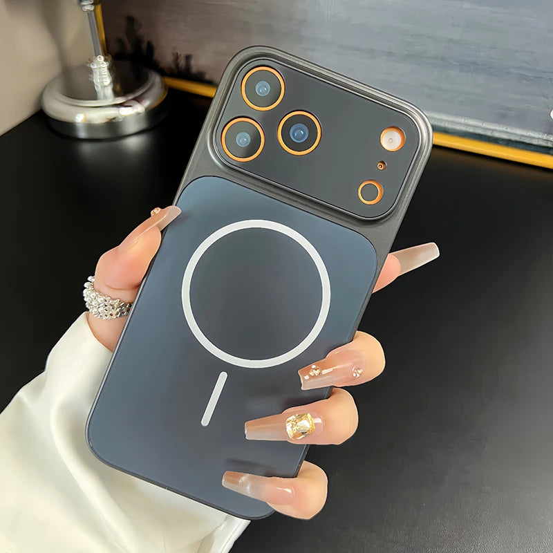 Popular Cosmic Orange Acrylic PC For Magsafe Phone Case For iPhone 17 Pro Max 16 15 14 13 Magnetic Wireless Charge Hard Cover