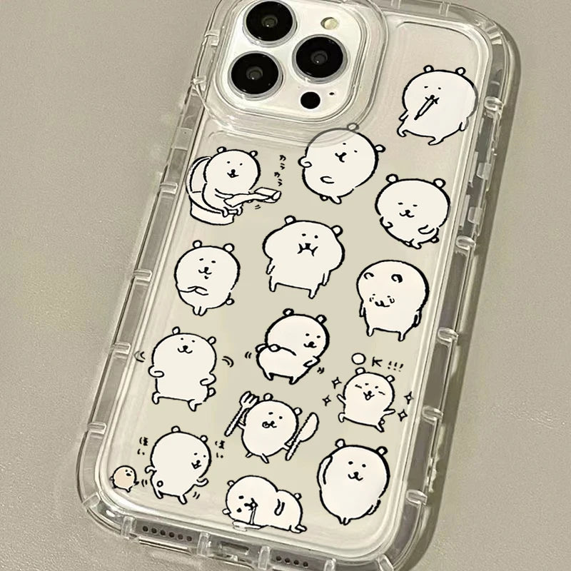 Cartoon Cute Fun Bear Silicone Protective Case For iPhone 12 11 15 13 16 14 Pro Max Plus 7 8 Plus XR X XS SE 2020 Shockproof