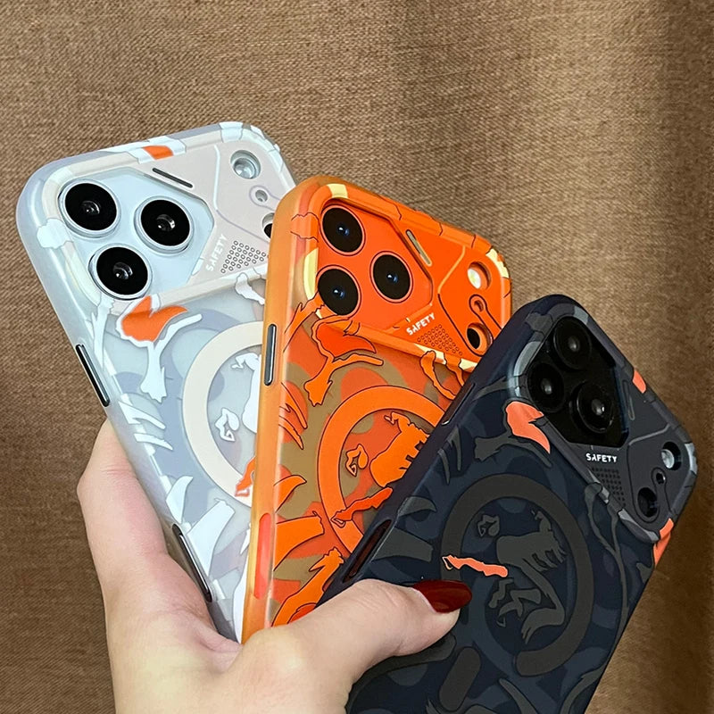 Trendy Graffiti For Magsafe Phone Case For iPhone 17 17Pro Max 16 Pro Max 15 Frosted Wireless Charging Matte Protective PC Cover