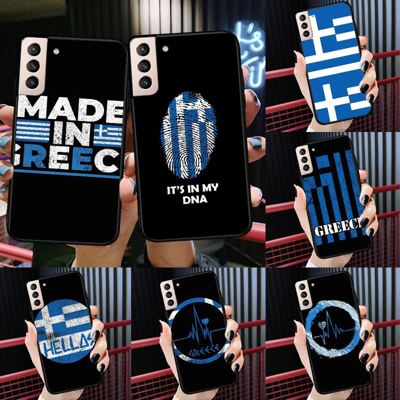 Greece Greek National Flags Phone Case For Samsung Galaxy S23 S24 S25 Ultra S22 S20 S21 S24 FE S9 S10 S25 Plus Cover