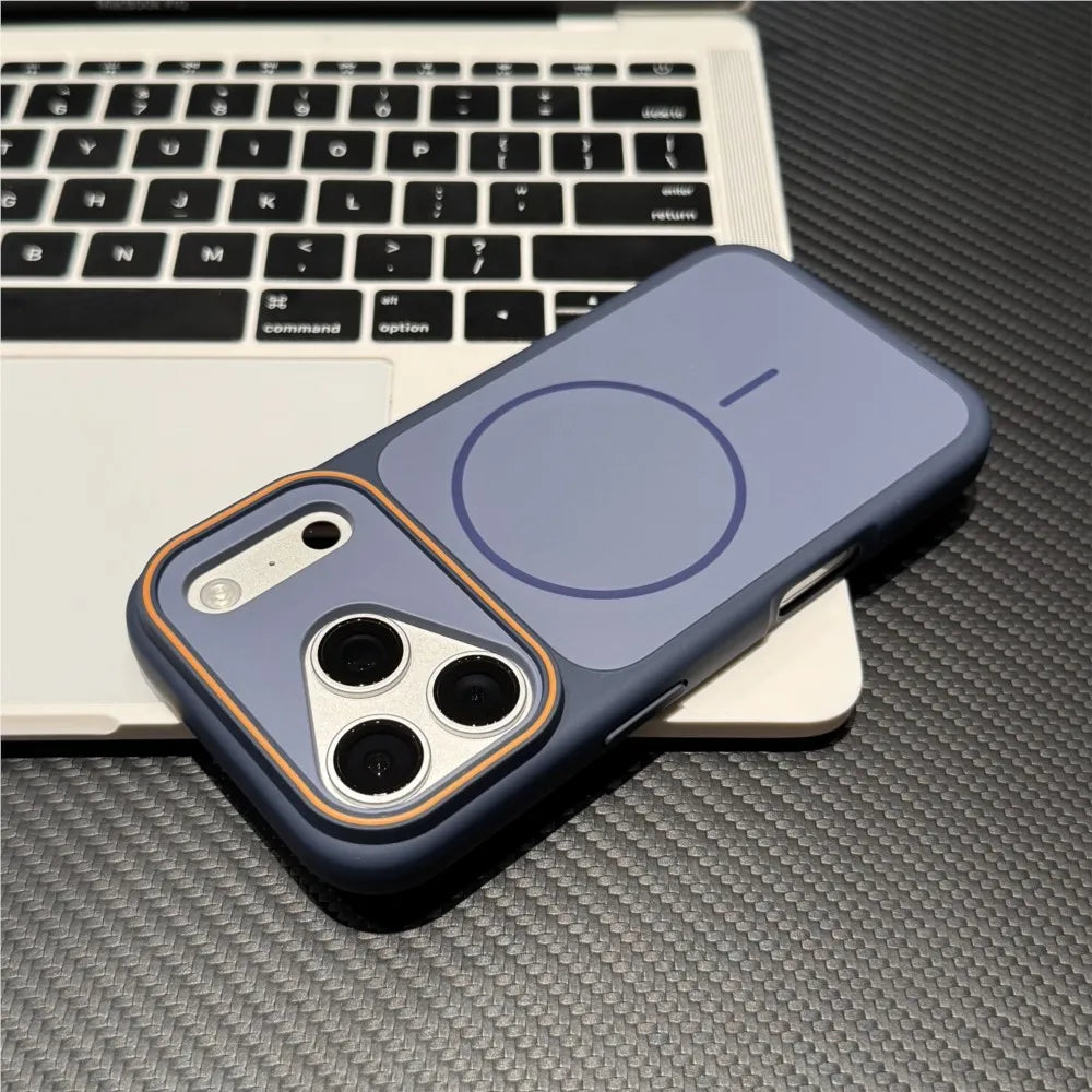 Luxury Glossy Matte Armor Wireless Charging Case for iPhone 17 Air 16 15 14 13 12 Pro Max Plus Silicone Soft Bumper Magnet Cover