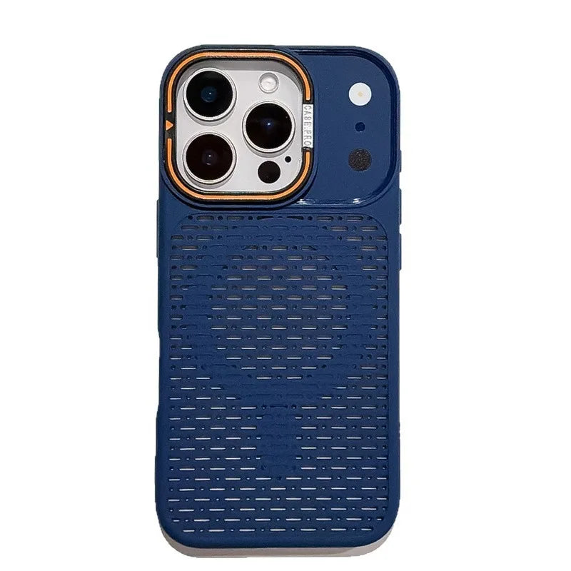 Invisible Bracket Heat Dissipation Stand Case for iPhone 17 16 15 14 Plus 13 12 11 Pro Max Cooling Breathable Magnetic Cover
