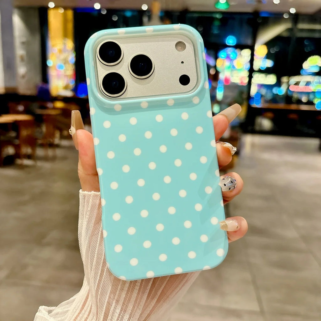 Korea Colorful Polka Dot Pattern Phone Case For iPhone 17 Air 16 15 14 13 Pro Max Circular Wave Point Shockproof Bumper Cover