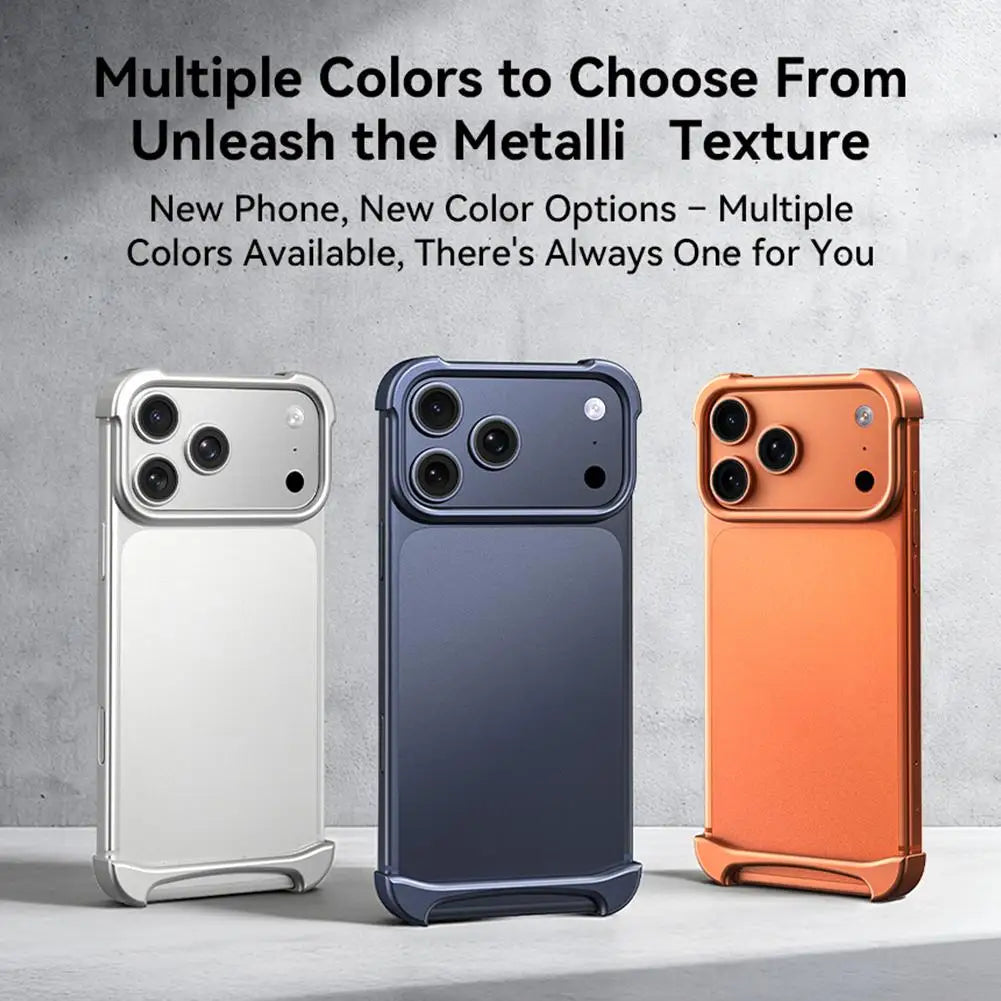 Luxury Aviation Aluminum Metal Case for iPhone 17 pro & pro Max Frameless Minimalist Borderless Bumper Cover