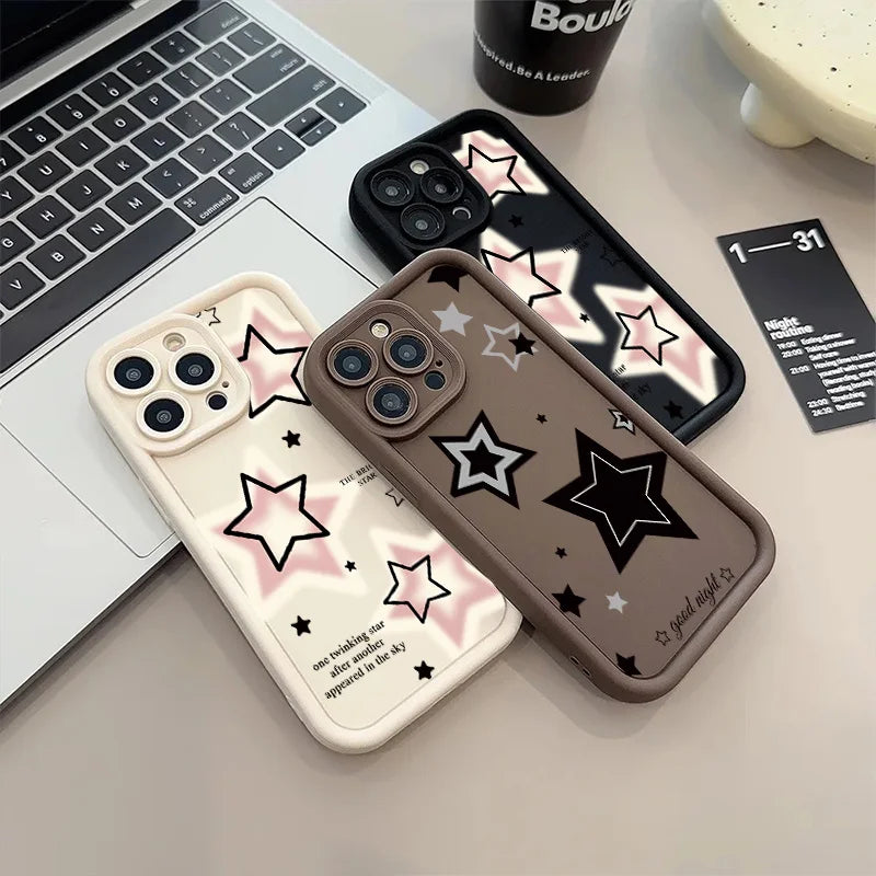 Five-pointed Star Case For Motorola Moto Edge 70 50 Pro 60 Fusion Stylus 40 Neo G84 G85 G54 G75 G05 G34 G56 G86 Silicone Cover