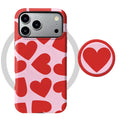 Magnetic Case For iPhone 17 16 15 14 13 12 11 Pro Max Air 16e 7 8 Plus XS Max X XR Love Heart 2 IN 1 Film Phone Holder Case