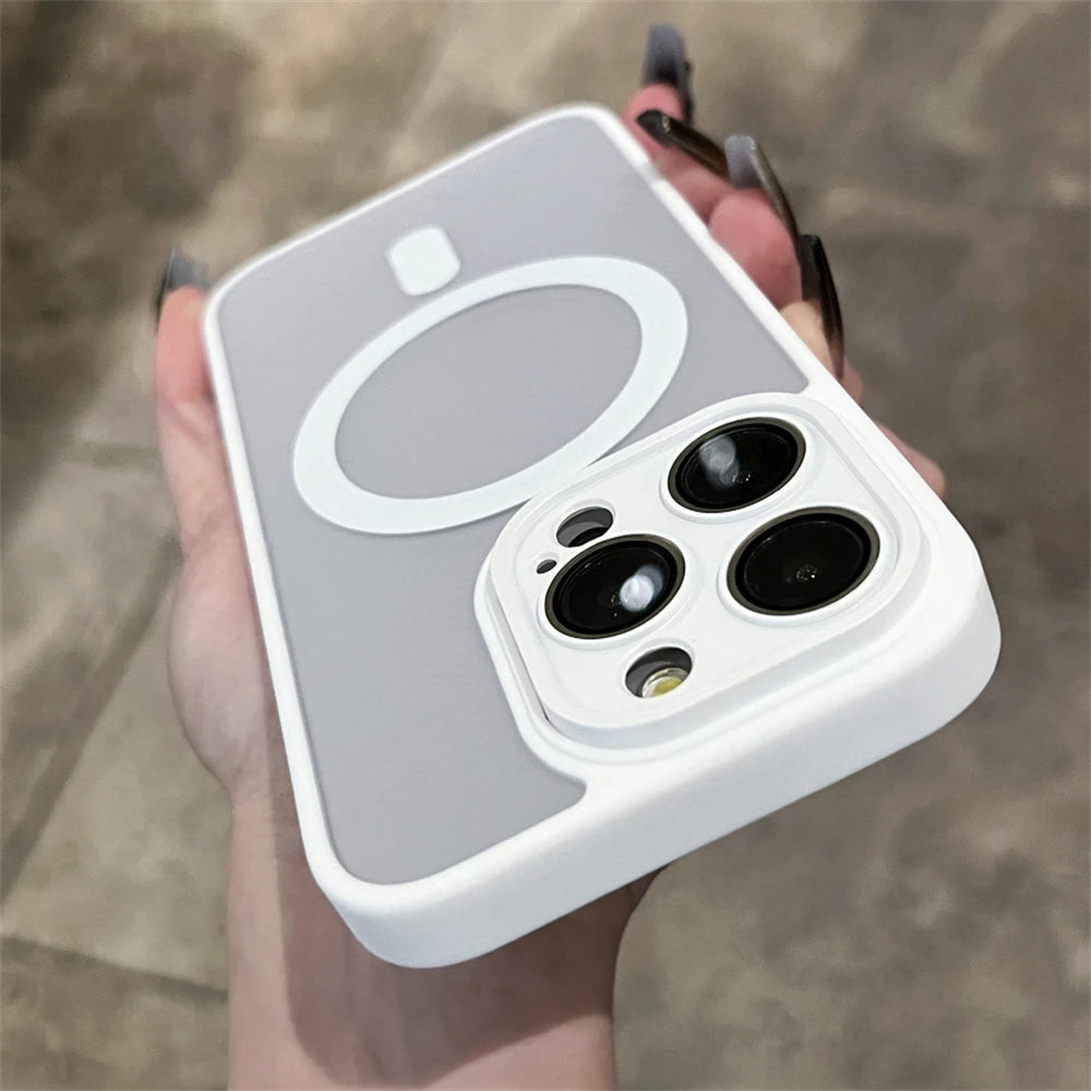 Matte for Magsafe Magnetic Phone Case for iPhone 17 16 13 15 11 Pro Max 12 14 Plus Wireless Charge Camera Protector Bumper Cover