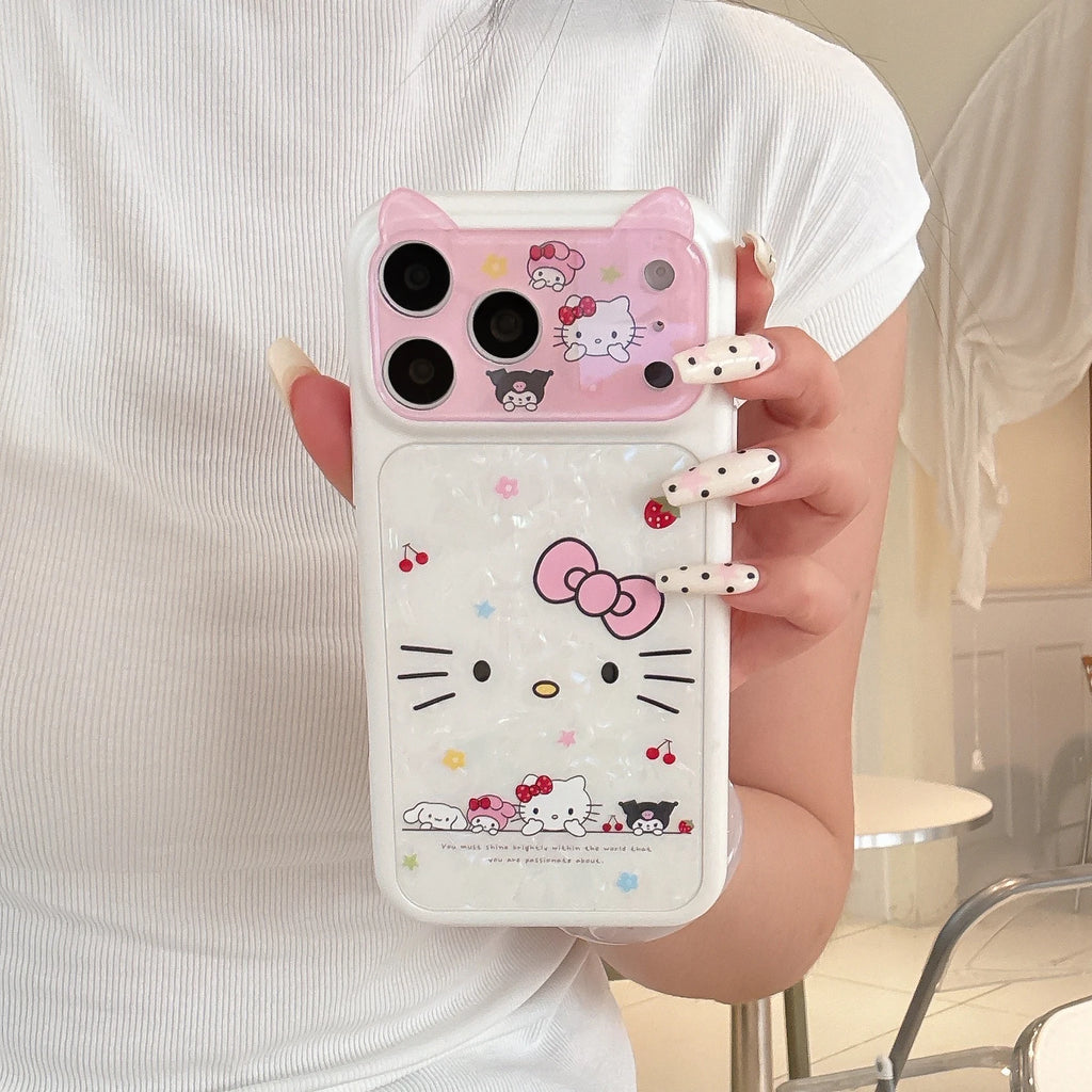 Cartoon Style Best Friends For Hello Kitty Shell Print Case For iPhone 17 Pro Max 16 15 Bling Anti-Fall Soft TPU Phone Cover