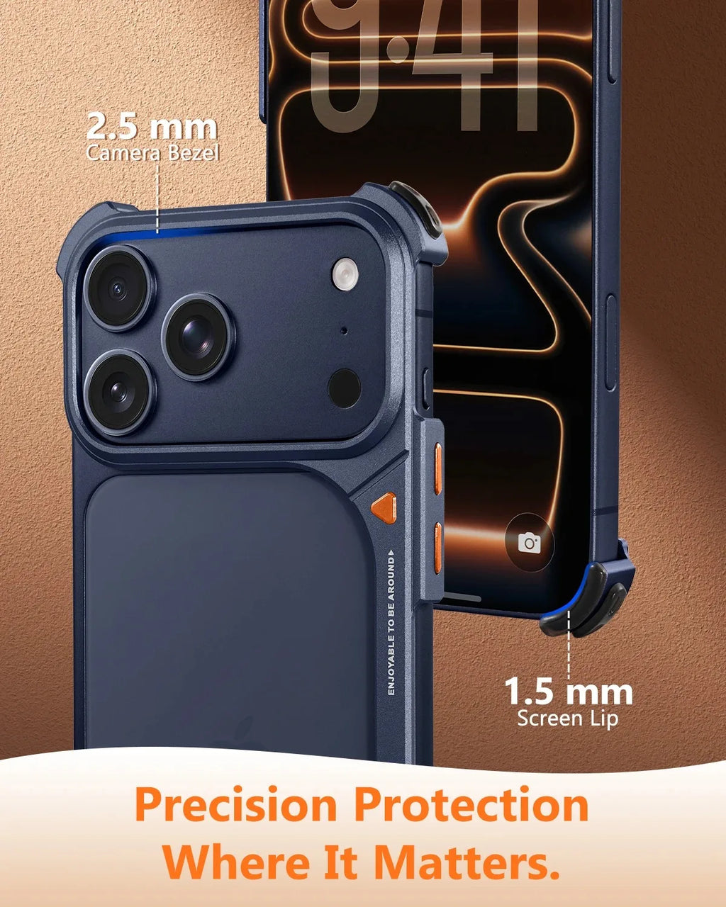 Eary Minimalist Frame Case for iPhone 17 Pro Max Air Aluminum Shells & Lens Holder for Magsafe Wireless Charging Drop Protection