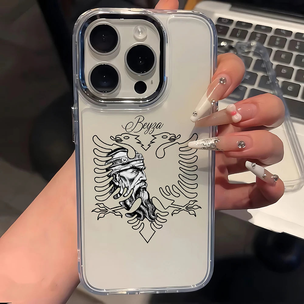 Albanian Eagle Phone Case For iPhone 17 16e 16 15 14 13 12 11 mini Pro Max X XR XSMAX 8 7 Air Plus Transparent Soft Cover