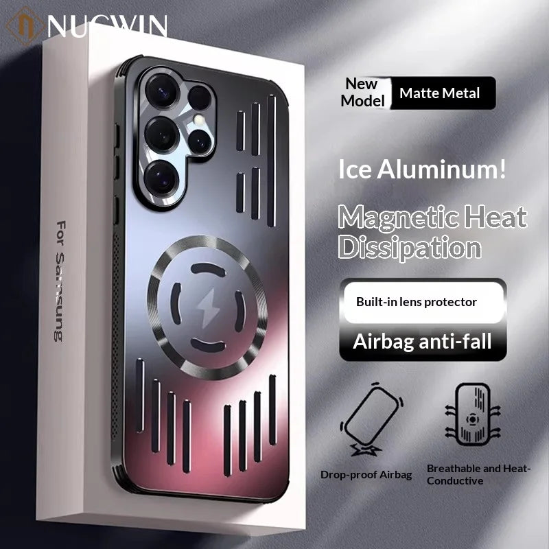 All-round Metal Magnetic Heat dissipation Case For Samsung S26 S25 Ultra Plus S25 Edge True Lens Full Coverage Protection Cover