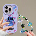Cute Blue Stitch Chain Phone Case For IPhone 17 Air 16 15 14 13 12 Pro Max Plus 16E Soft Silicone TPU Cover