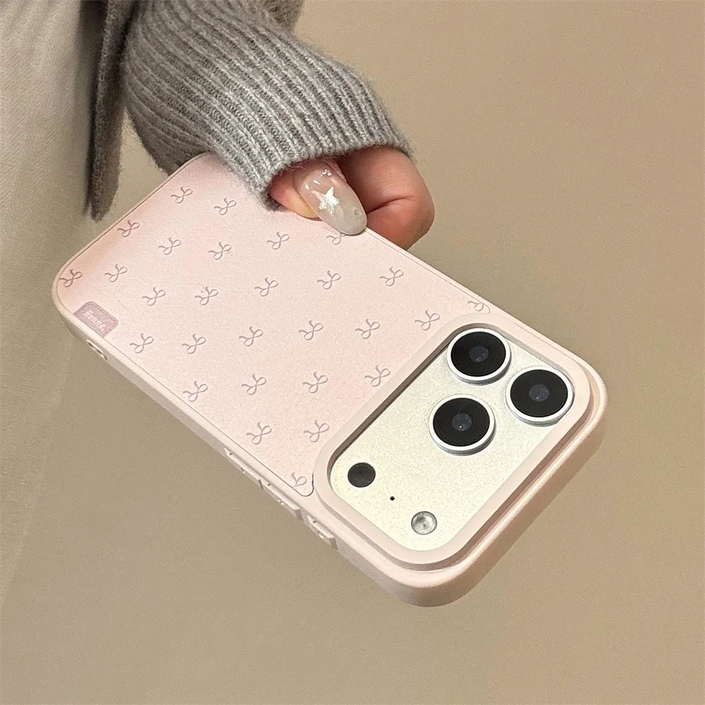 New Pink Cute Bow Phone Case Anti Drop For Iphone 17Promax 17Plus 17 16Pro Max 16Plus 16 15Promax 15plus 15Pro 14Promax 14Pro 13