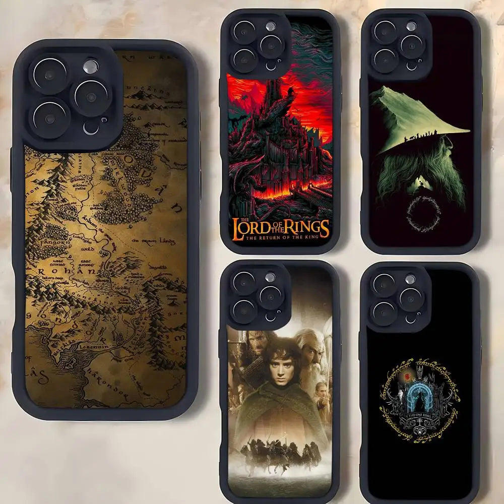 The Lord of the R-Rings Map Silicone Phone Case For iPhone 17 Air 17 16 15 14 13 12 11 Plus Pro Max Shockproof Soft Cover