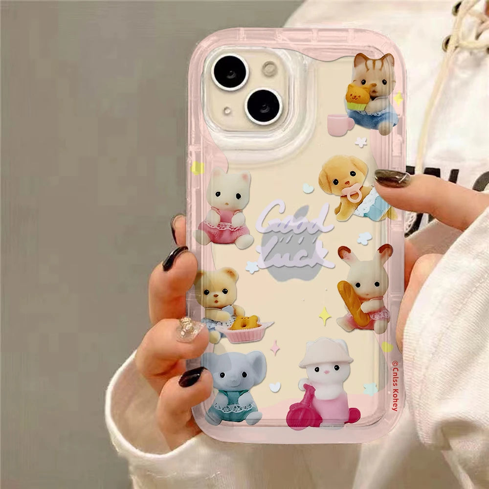 Clmj Vintage Bear Animals Luxury Clear Case for Samsung Galaxy S20 S20 S21 S21 S22 S23 S24 S25 Ultra Plus 5G Airbag Shockproof