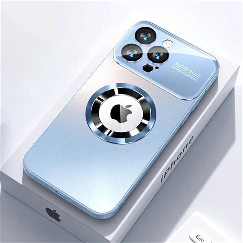 Luxury Titanium Metallic Color Matte Magnetic Case for iPhone 17 16 Pro Max 15 14 Plus 13 12 For Magsafe Wireless Charge Cover