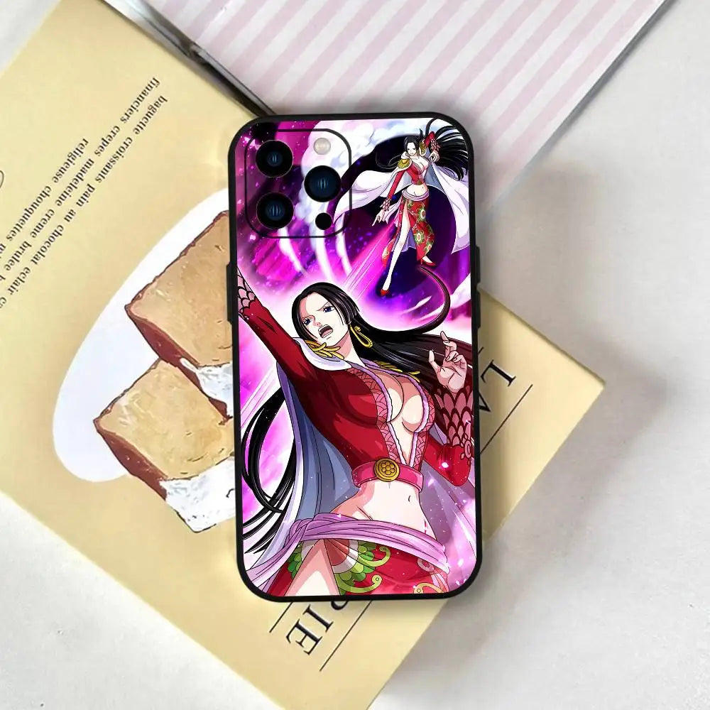 Anime One Piece Boa Hancock Phone Case Magnetic Silicone Soft Case For IPhone 17 16 15 14 13 12 11 Plus Pro Max Air