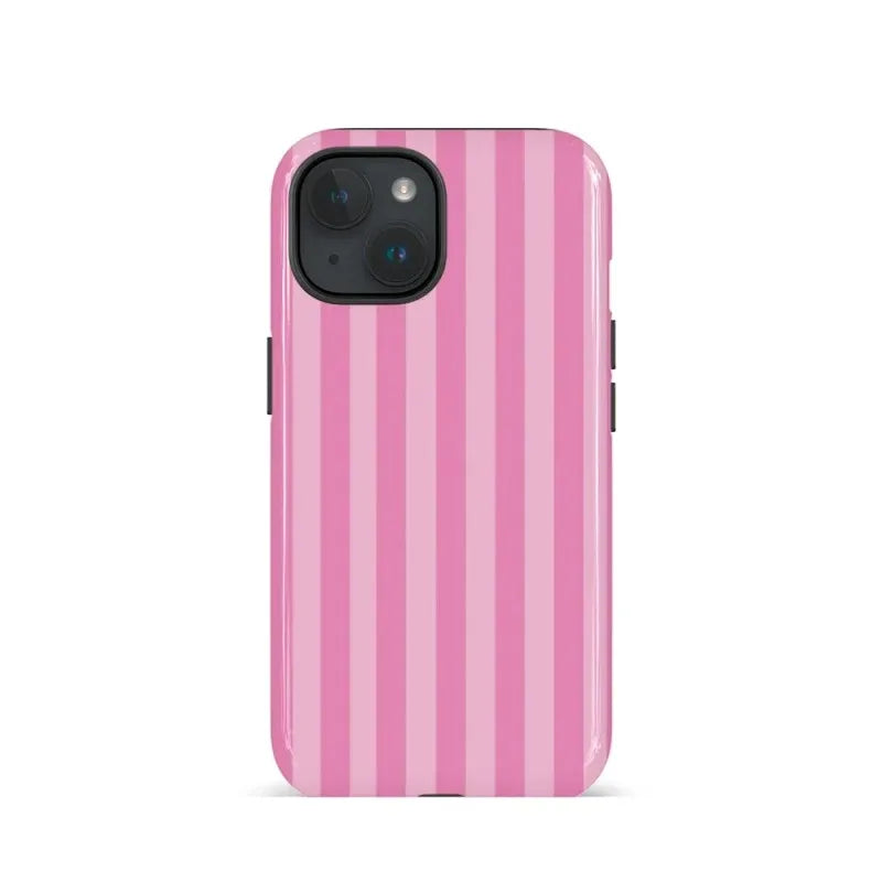 Luxury Pink Striped Polka Dots Pattern Phone Case For iPhone 17 Air 16e 16 Pro Max 15 14 Plus 13 12 11 Pro Double-layer Cover