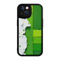 Phone Case Green Color Paper Art Design With Cloud And Stars Pattern For Iphone X To Iphone 16 Pro Max Outdoor And Daily Use